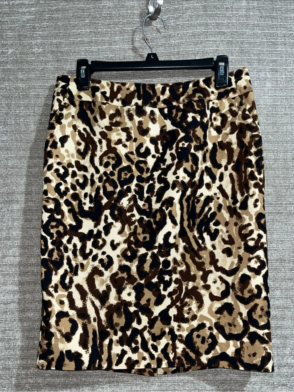 Sexy Leopard Animal Print Stretch Pencil Slit Skirt Business Womens 8 Office New